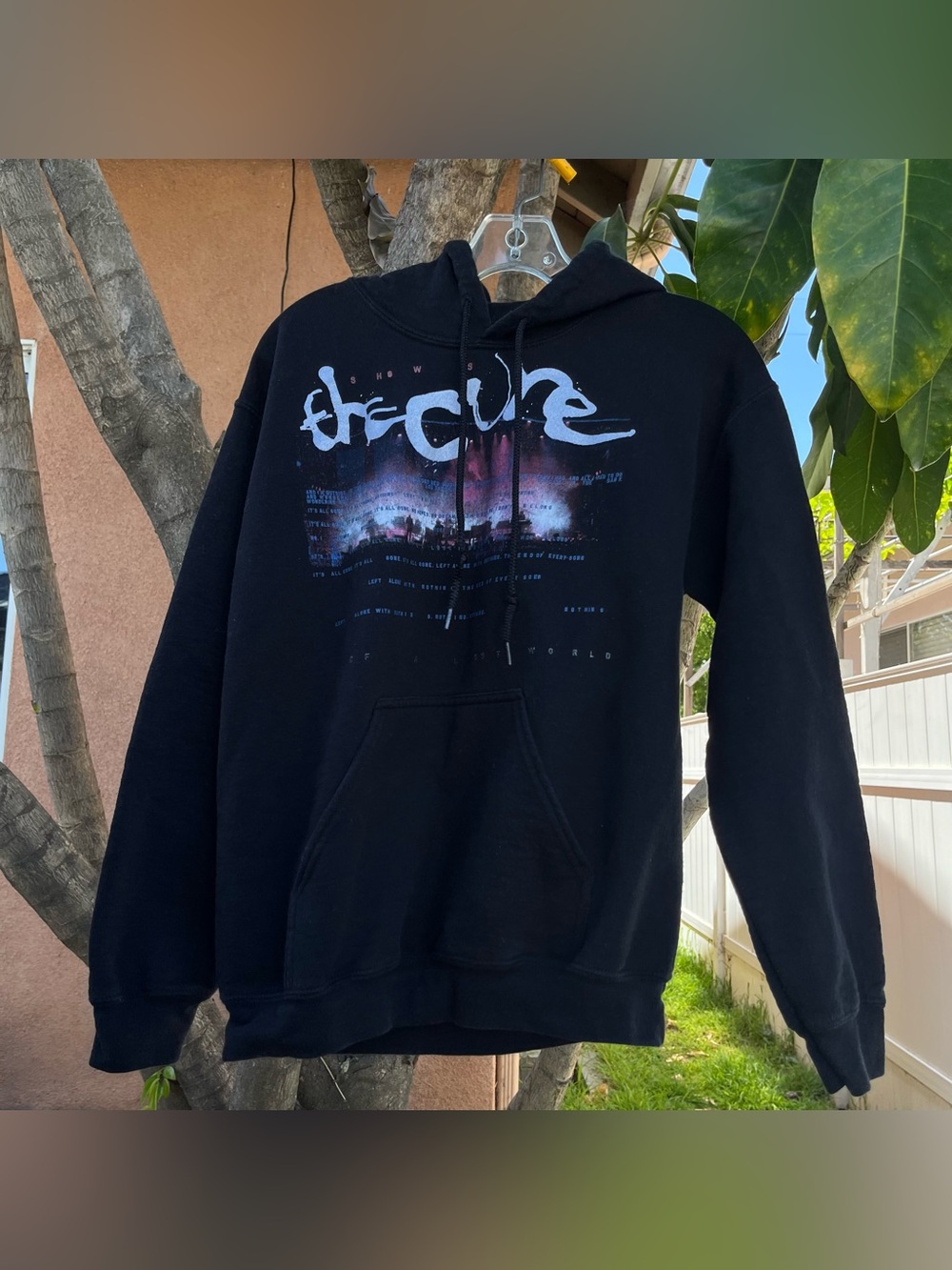 The Cure Black Graphic Shows Of A Lost World North America 2023 Tour Hoodie.